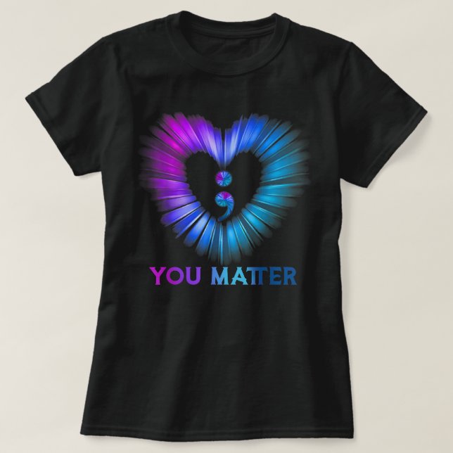Suicide Awareness and Prevention Semico T Shirt (Design framsida)
