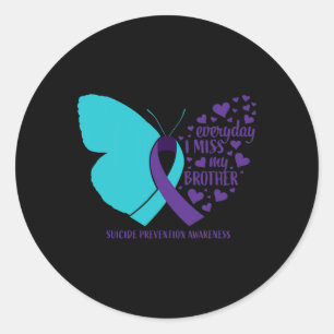 Suicide Awareness Brother Butterfly Loving Memory Runt Klistermärke