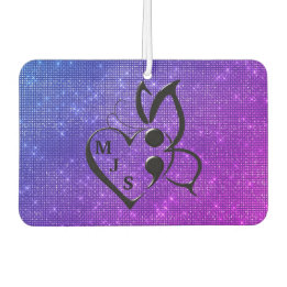 Suicide Awareness Butterfly Semicolon Heart