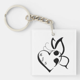 Suicide Awareness Butterfly Semicolon Heart