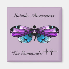 Suicide Awareness Butterfly Semicolon Magnet