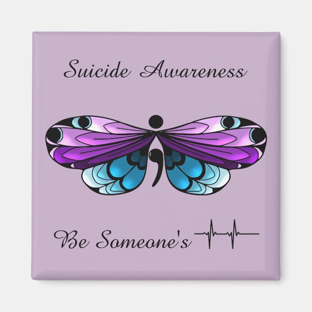 Suicide Awareness Butterfly Semicolon Magnet (Framsidan)