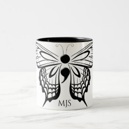 Suicide Awareness Butterfly Semicolon Två-Tonad Mugg