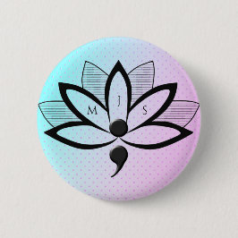 Suicide Awareness Flower Semicolon Initialer Knapp