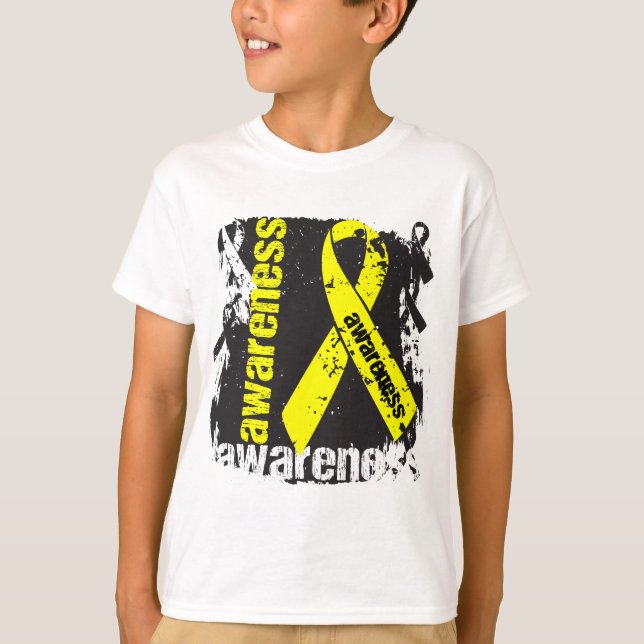 Suicide Awareness Grunge Ribbon Tee Shirt (Framsida)