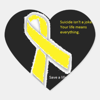 Suicide Awareness Heart Stickers Hjärtformat Klistermärke