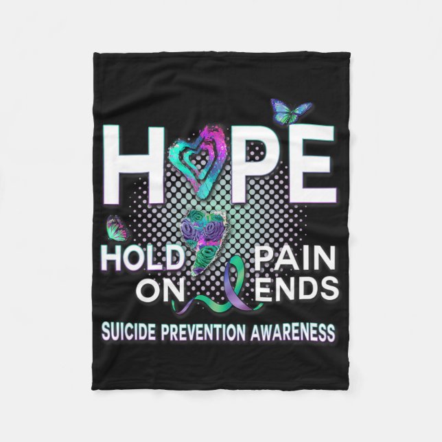 Suicide Awareness Hope Acronym Vänta på smärtstill Fleecefilt (Framsidan)