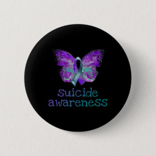 Suicide Awareness Lila Teal Butterfly SemiColon Knapp