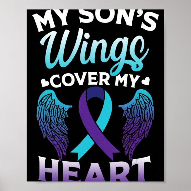 Suicide Awareness Memory of Son Vingar Cover Heart Poster (Framsidan)