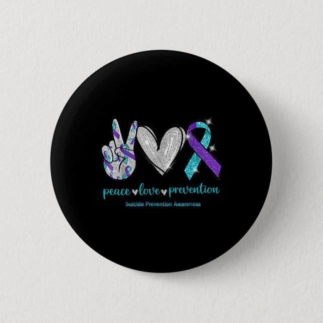 Suicide Awareness Peace Love Prevention 1  Knapp (Framsida)