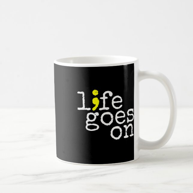 Suicide Awareness Positive Life går på semiolon Kaffemugg (Höger)