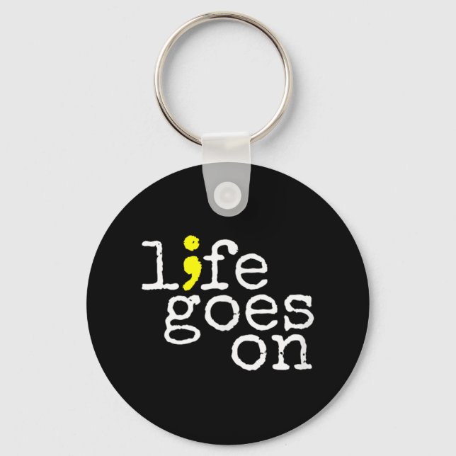 Suicide Awareness Positive Life går på semiolon Nyckelring (Framsida)