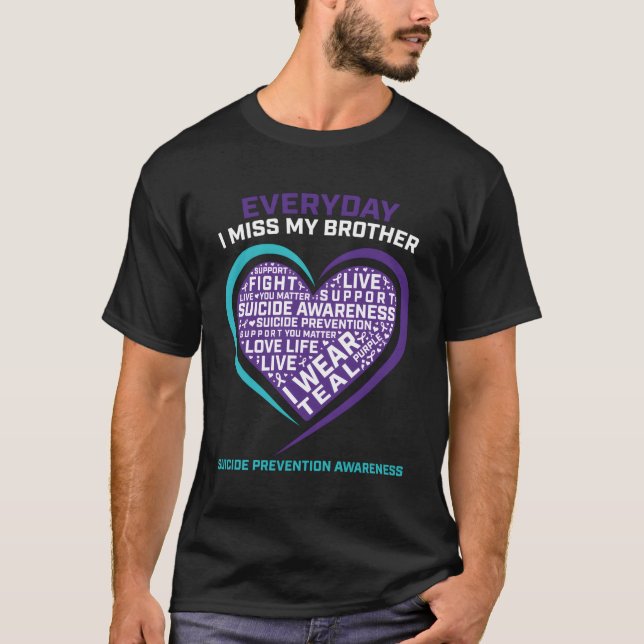 Suicide Awareness Prevention Brother Loving Memory T Shirt (Framsida)