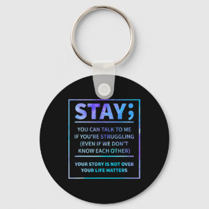 Suicide Awareness Prevention Semicolon Mental Heal Nyckelring