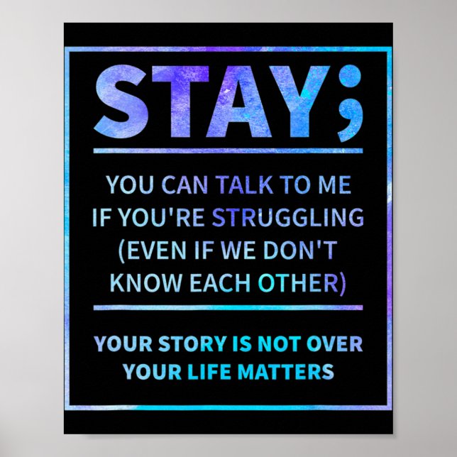 Suicide Awareness Prevention Semicolon Mental Heal Poster (Framsidan)