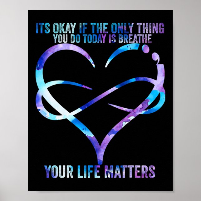 Suicide Awareness Prevention Your Life Problems Su Poster (Framsidan)