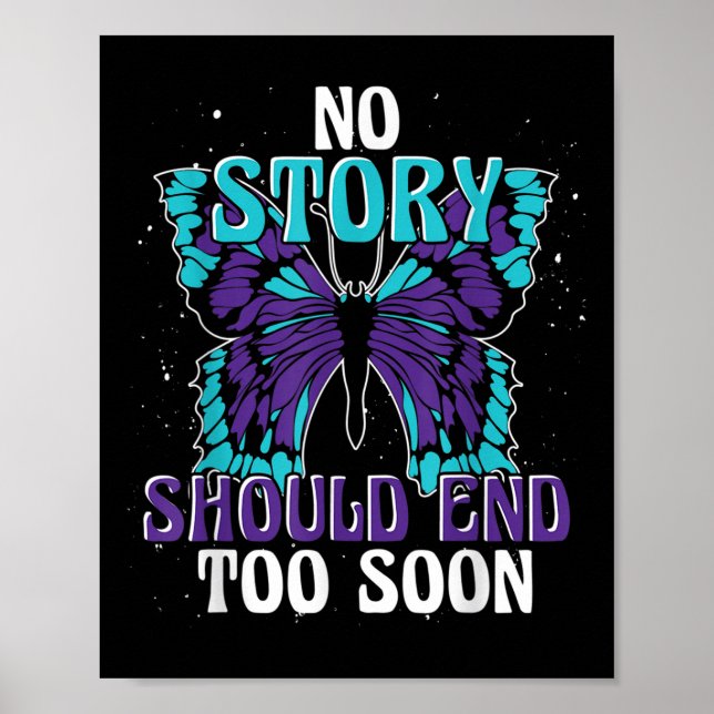 Suicide Awareness Ribbon Butterfly Suicide Poster (Framsidan)