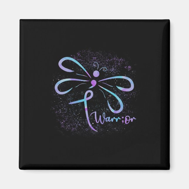 Suicide Awareness Semicolon Dragonfly Mental Healt Magnet (Framsidan)