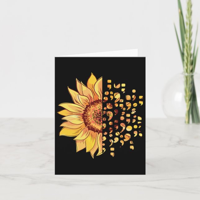 Suicide Awareness Semiolon Depression Pental Heal  Kort (Framsida)