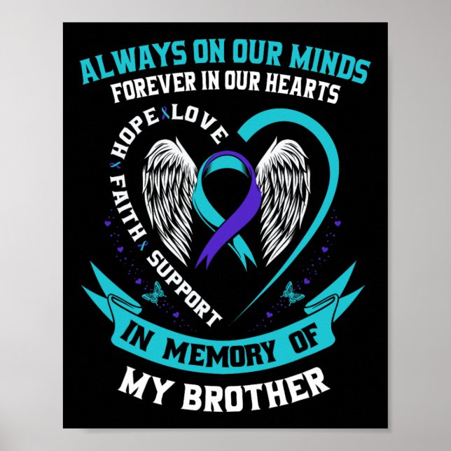 Suicide Awareness Shirt Brother Manar Kvinnor förh Poster (Framsidan)