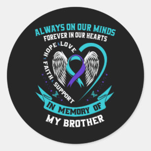 Suicide Awareness Shirt Brother Manar Kvinnor förh Runt Klistermärke