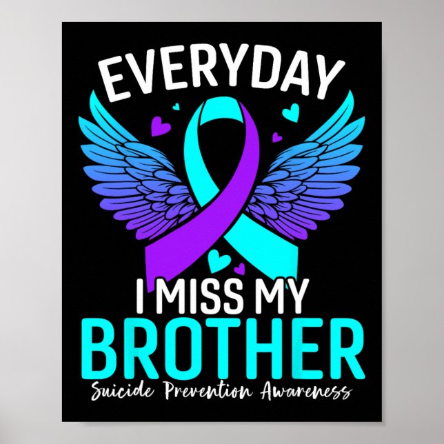 Suicide Awareness Shirt Brother Suicide Prevention Poster (Framsidan)