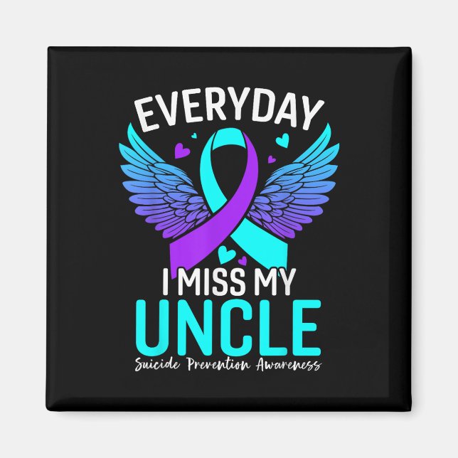 Suicide Awareness Shirt farbror Suicide Prevention Magnet (Framsidan)