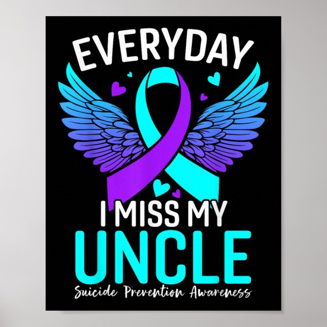 Suicide Awareness Shirt farbror Suicide Prevention Poster (Framsidan)