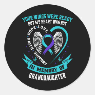 Suicide Awareness Shirt GranddottPrevention I Runt Klistermärke