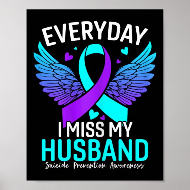 Suicide Awareness Shirt Husand Suicide Prevention  Poster (Framsidan)