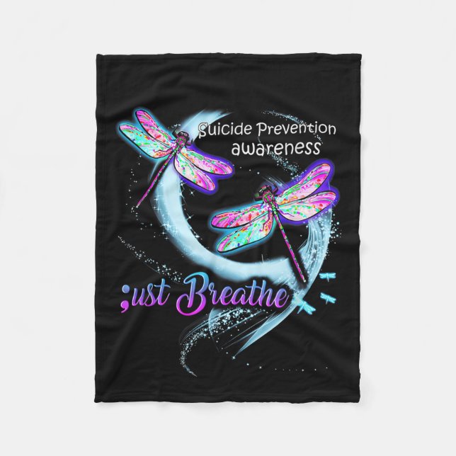 Suicide Awareness Shirt Just Breathe Suicide Preve Fleecefilt (Framsidan)
