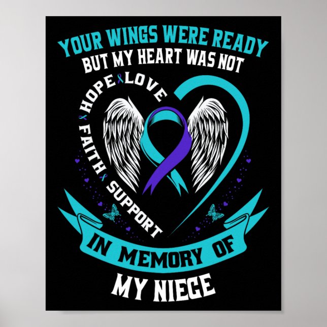 Suicide Awareness Shirt Niece Moster farbror Preve Poster (Framsidan)