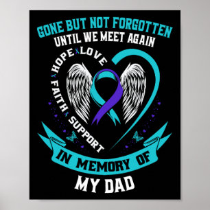 Suicide Awareness Shirt Pappa Borta men inte glömd Poster