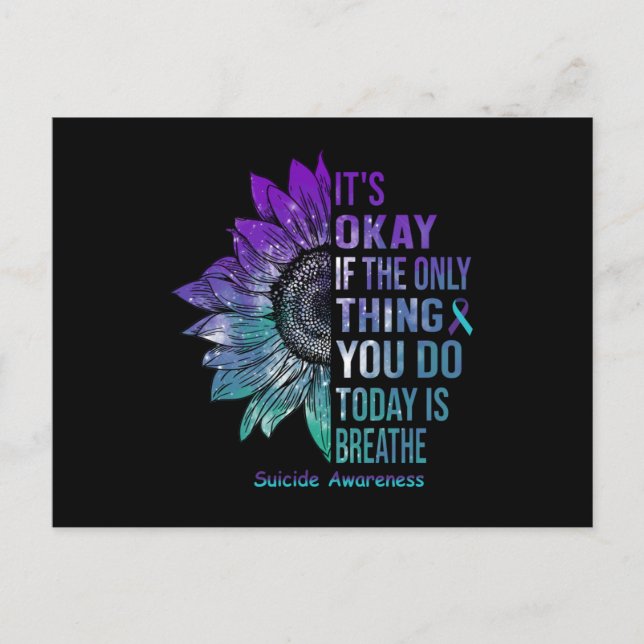 Suicide Awareness Shirt Solros Gift åt honom Vykort (Framsida)