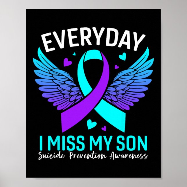 Suicide Awareness Shirt Son Suicide Prevention Awa Poster (Framsidan)