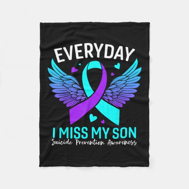 Suicide Awareness Shirt Son Suicide Prevention Fleecefilt (Framsidan)