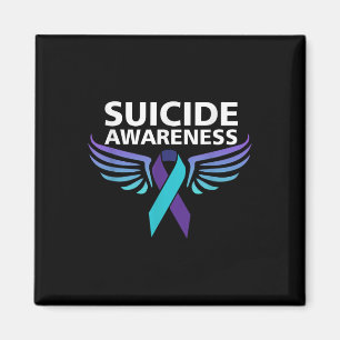 Suicide Awareness Shirt Vingar och Ribbon Suicide Magnet