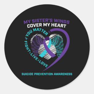 Suicide Awareness Sister Loving Memory Prevention Runt Klistermärke