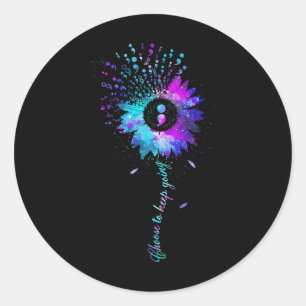 Suicide Awareness Solros Semicolon Teal Lila Runt Klistermärke