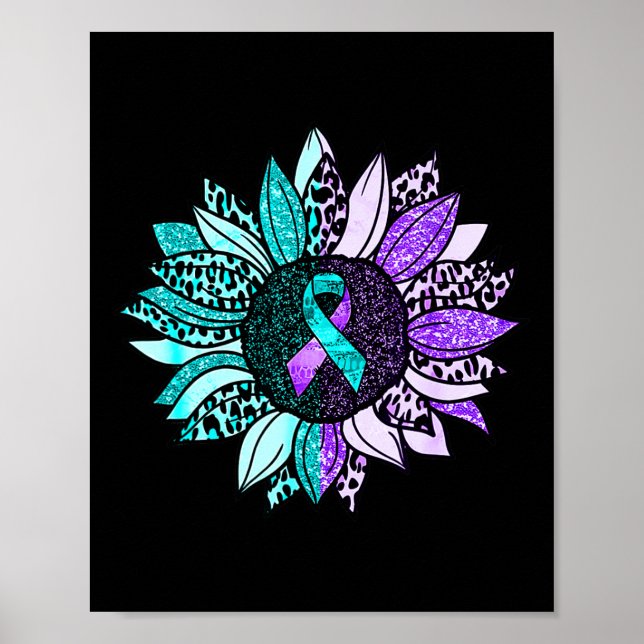 Suicide Awareness Solros Suicide Prevention Rib Poster (Framsidan)