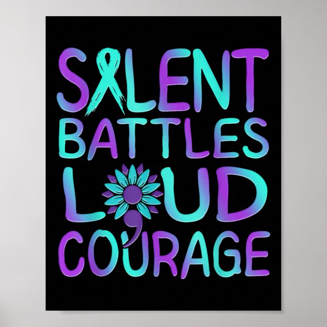 Suicide Awareness Suicide Prevention Suprt Survivo Poster (Framsidan)