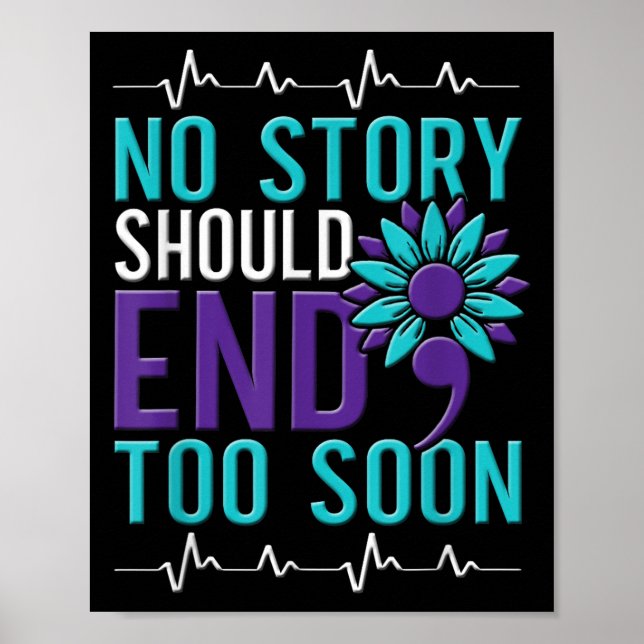 Suicide Awareness Suicide Prevention Suprt Survivo Poster (Framsidan)