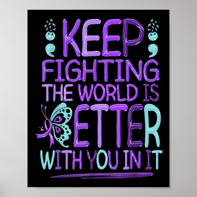 Suicide Awareness Suicide Prevention Suprt Survivo Poster (Framsidan)