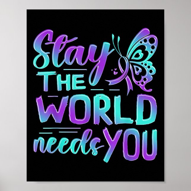 Suicide Awareness Suicide Prevention Suprt Survivo Poster (Framsidan)