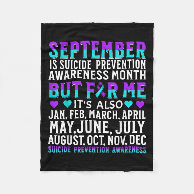 Suicide Awareness Suprt Suicide Prevention Awarene Fleecefilt (Framsidan)