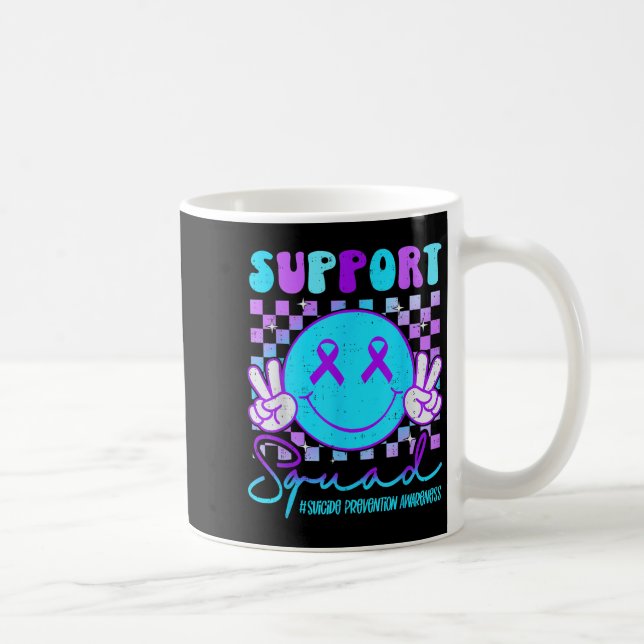 Suicide Awareness Teal &amp; Purple Ribbon Suprt G Kaffemugg (Höger)