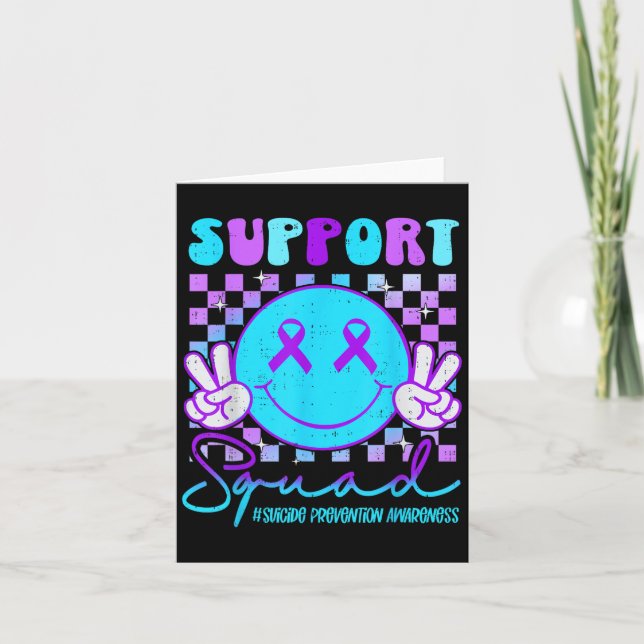 Suicide Awareness Teal &amp; Purple Ribbon Suprt G Kort (Framsida)