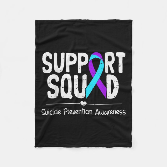 Suicide Awareness Teal &amp; Purple Ribbon Suprt M Fleecefilt (Framsidan)