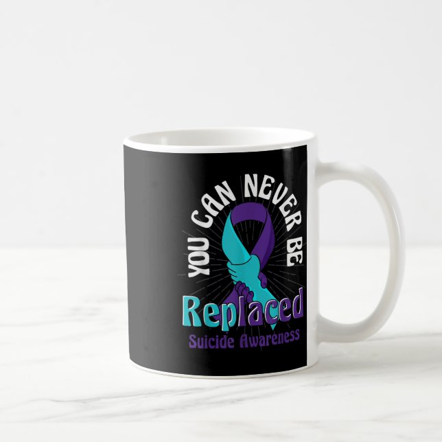 Suicide Awareness Teal Lila Ribbon Suicide Preve Kaffemugg (Höger)