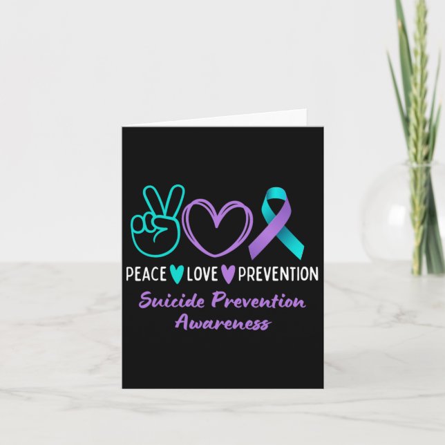 Suicide Awareness Teal Purpl för förebyggande av f Kort (Framsida)